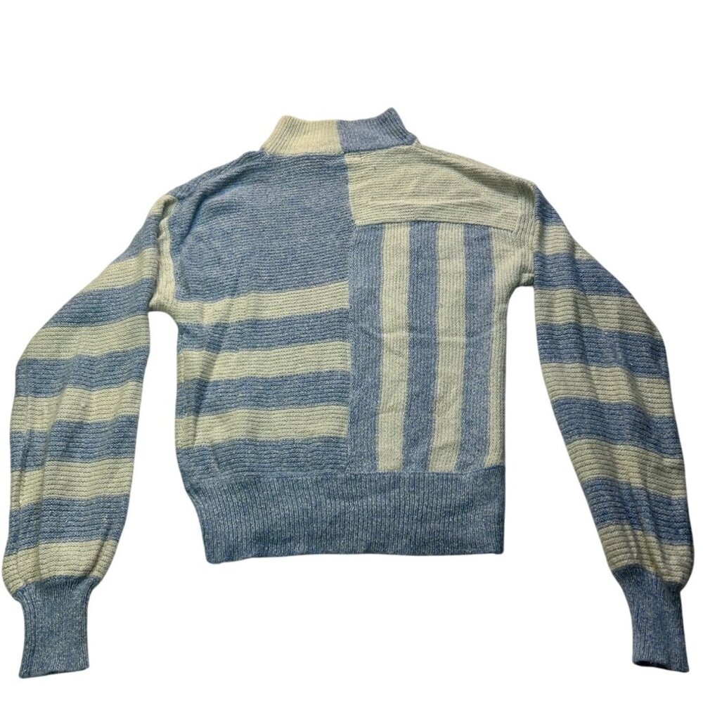 Harrington Square Silk & Angora Patchwork Sweater M